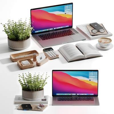 现代笔记本电脑办公用品